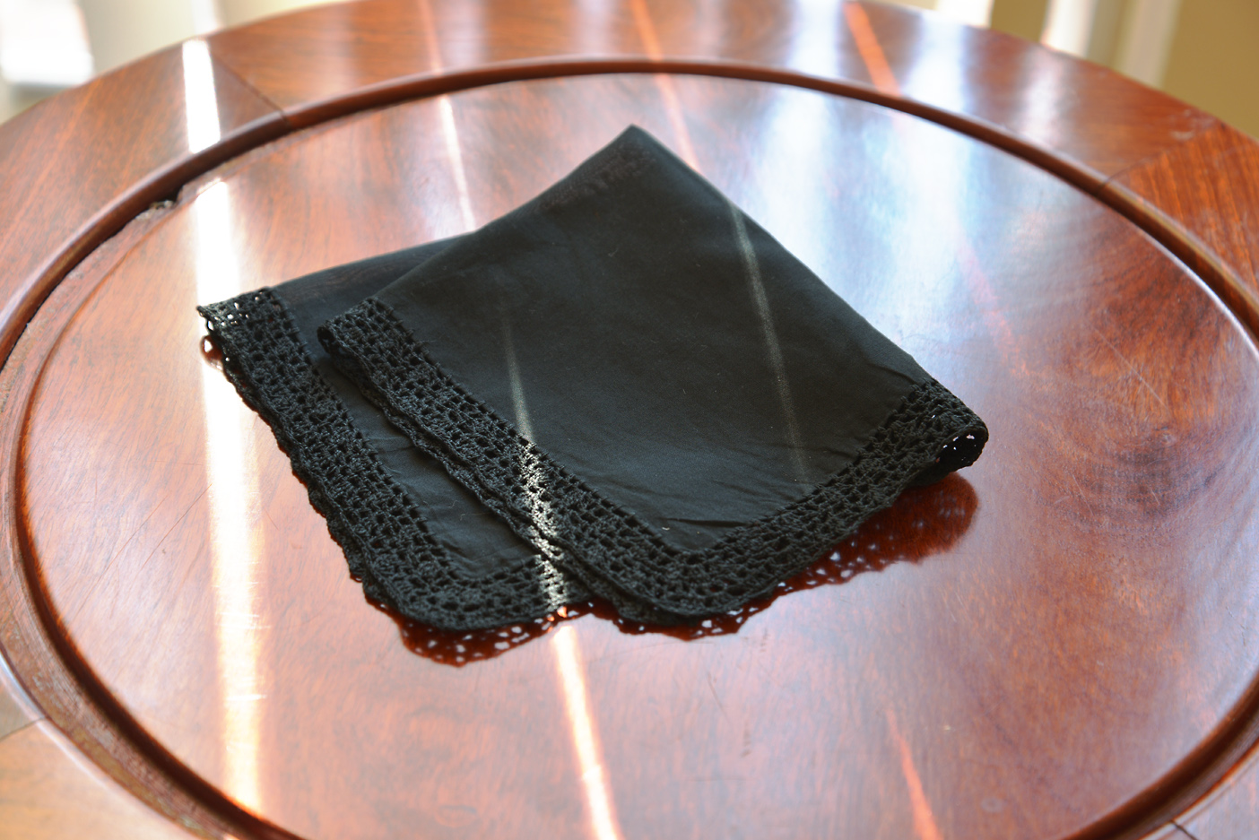 Black Lace Handkerchief