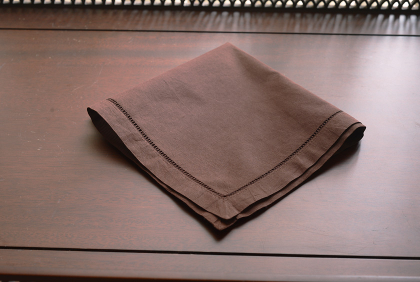 chocolate fondant hemstitch handkerchief