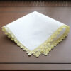 yellow pear color lace trim handkerchief