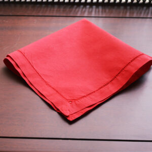 red hemstitch handkerchief