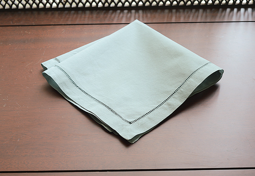 slate gray hemstitch handkerchief