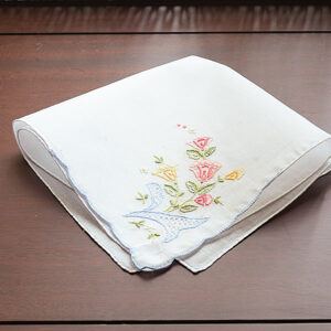 Embroidered Handkerchief. Multicolored Flowers. # 1104