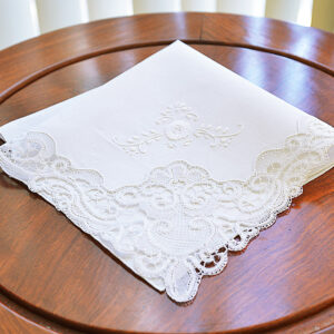 Classic Venetian Lace Handkerchiefs. Large. 17×17″