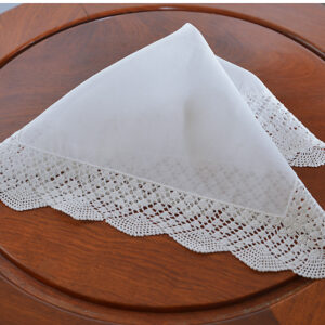 Saint George Lace Handkerchief. 2" Lace trim